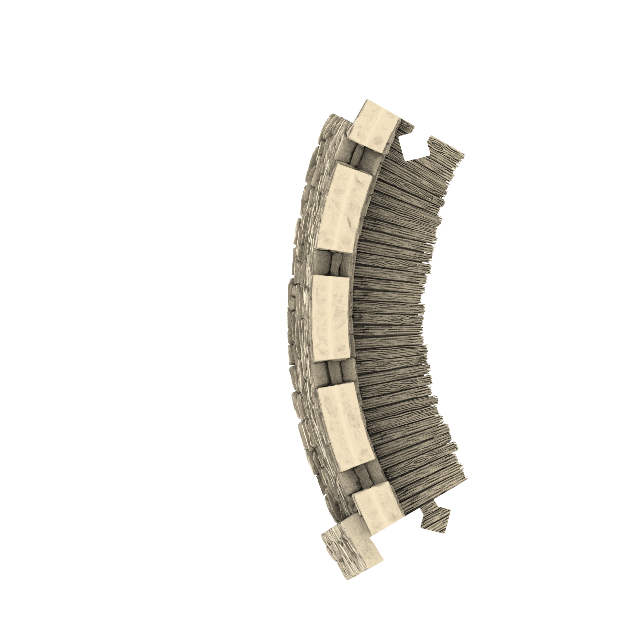 Castle wall graphic top down render