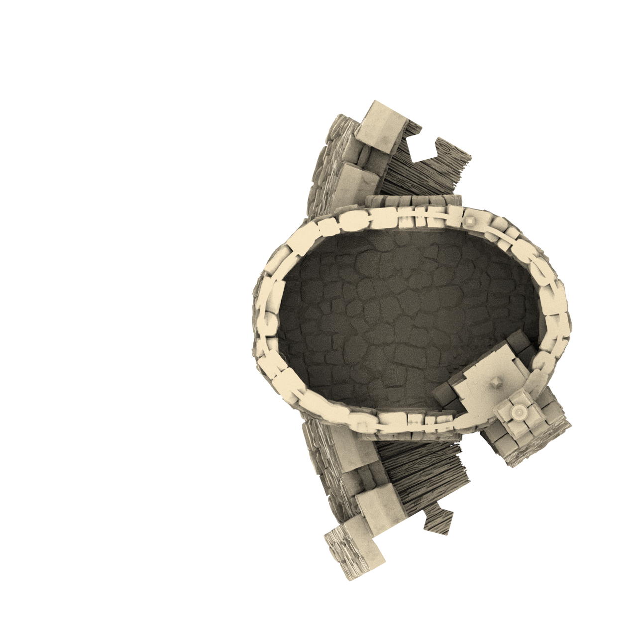 Oval Bastion graphic top down render