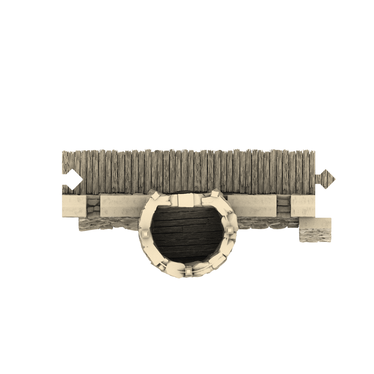 Wall turret graphic top down render