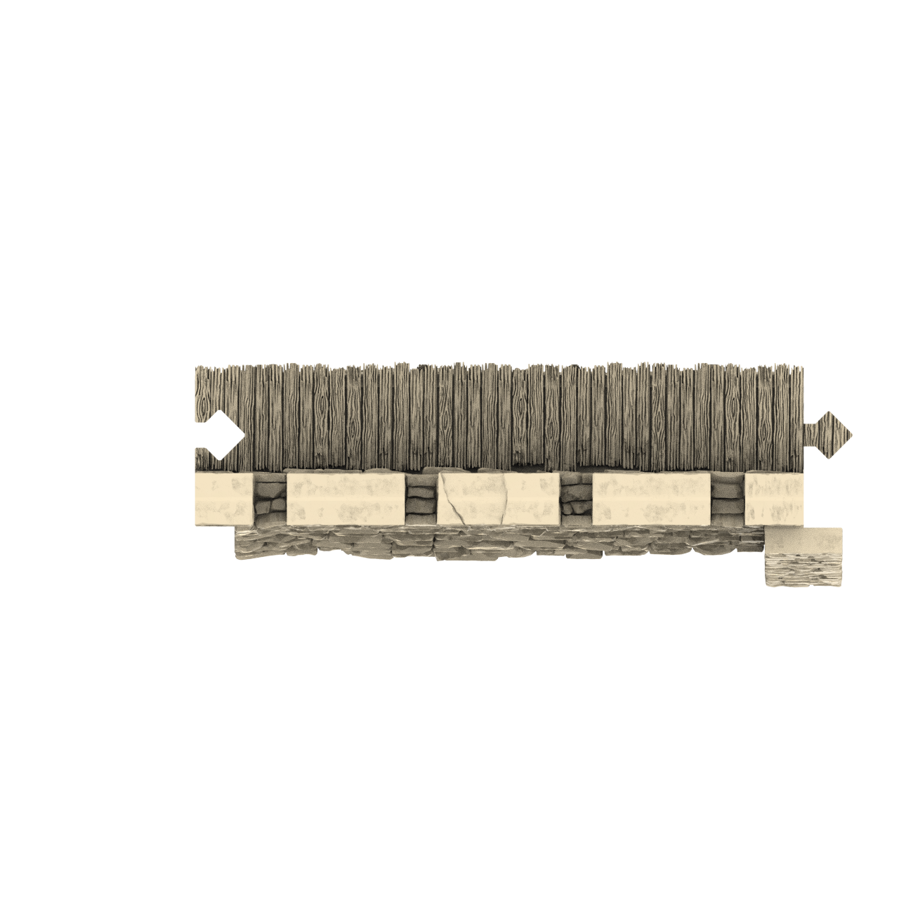 Castle wall graphic top down render