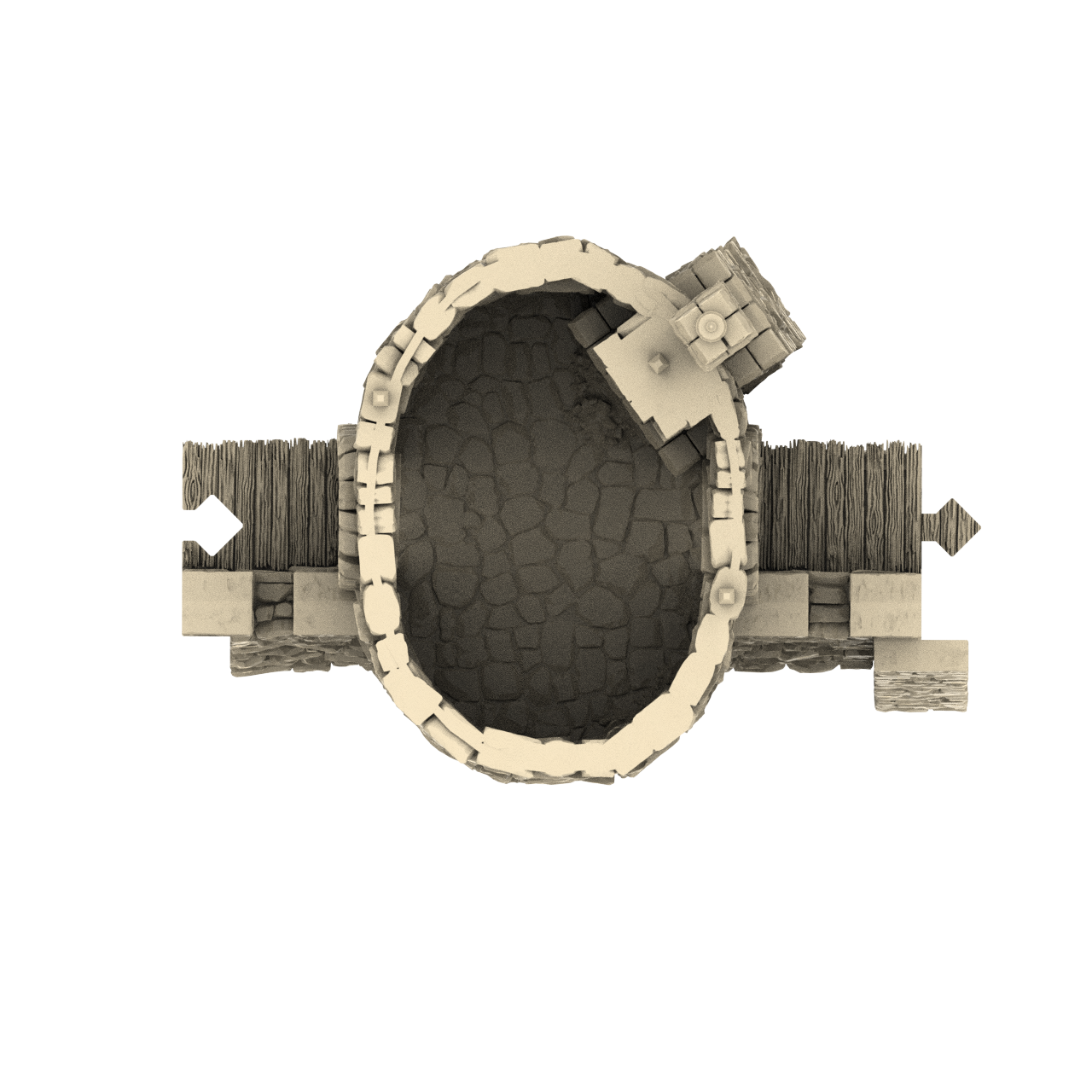 Oval Bastion graphic top down render