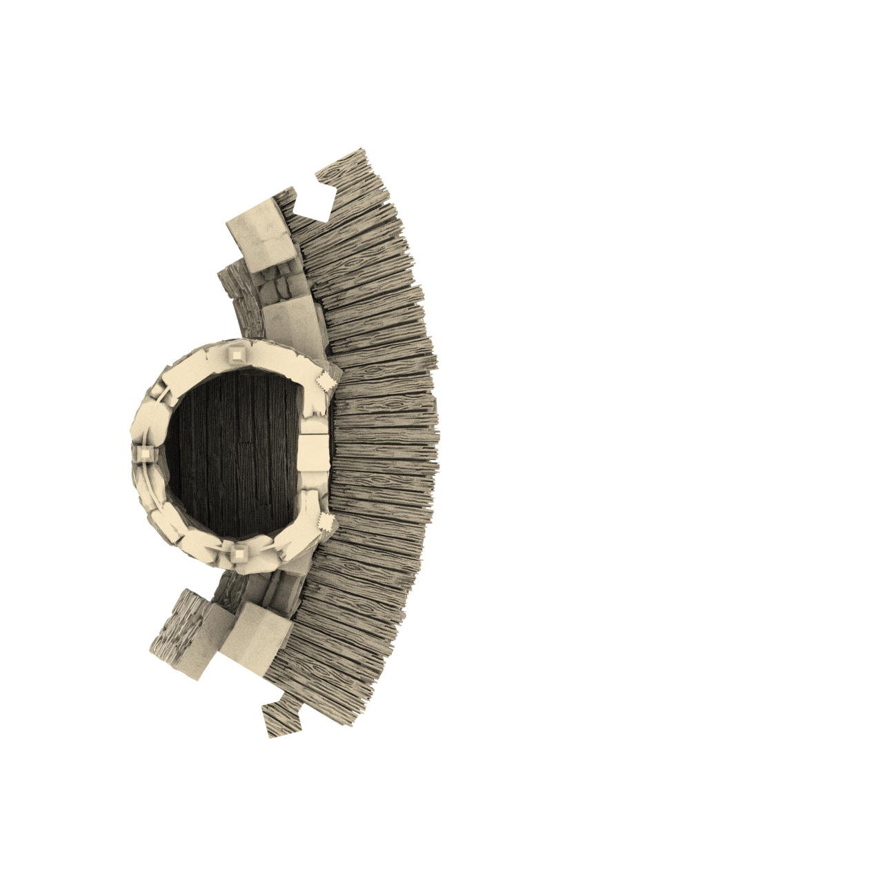 Wall turret graphic top down render