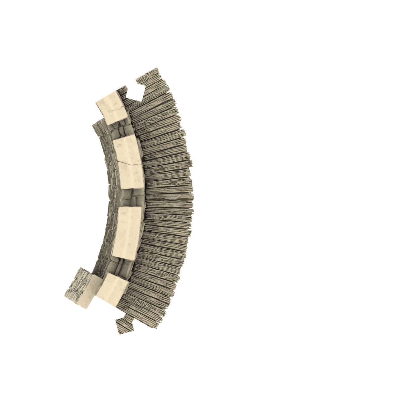Castle wall graphic top down render