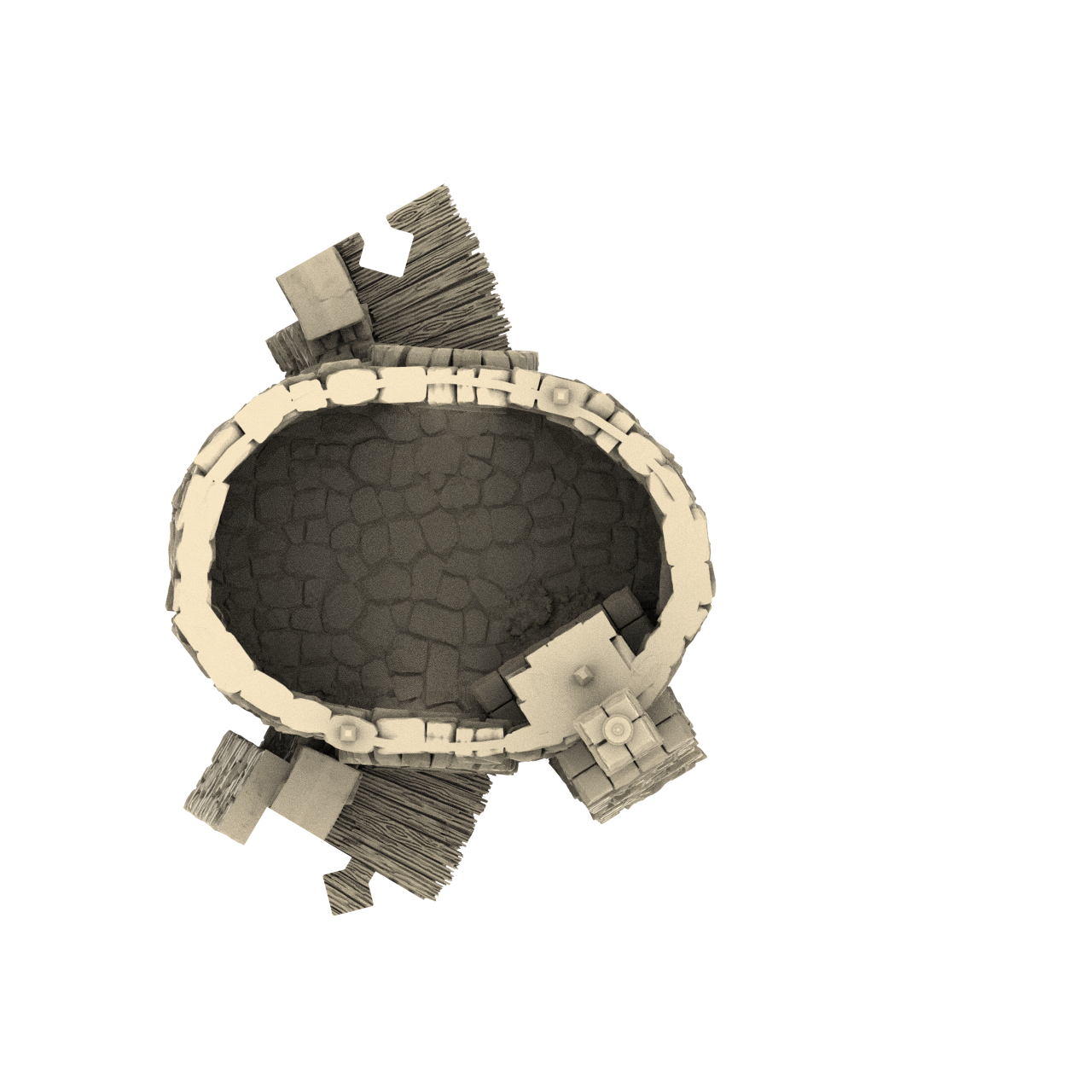 Oval Bastion graphic top down render