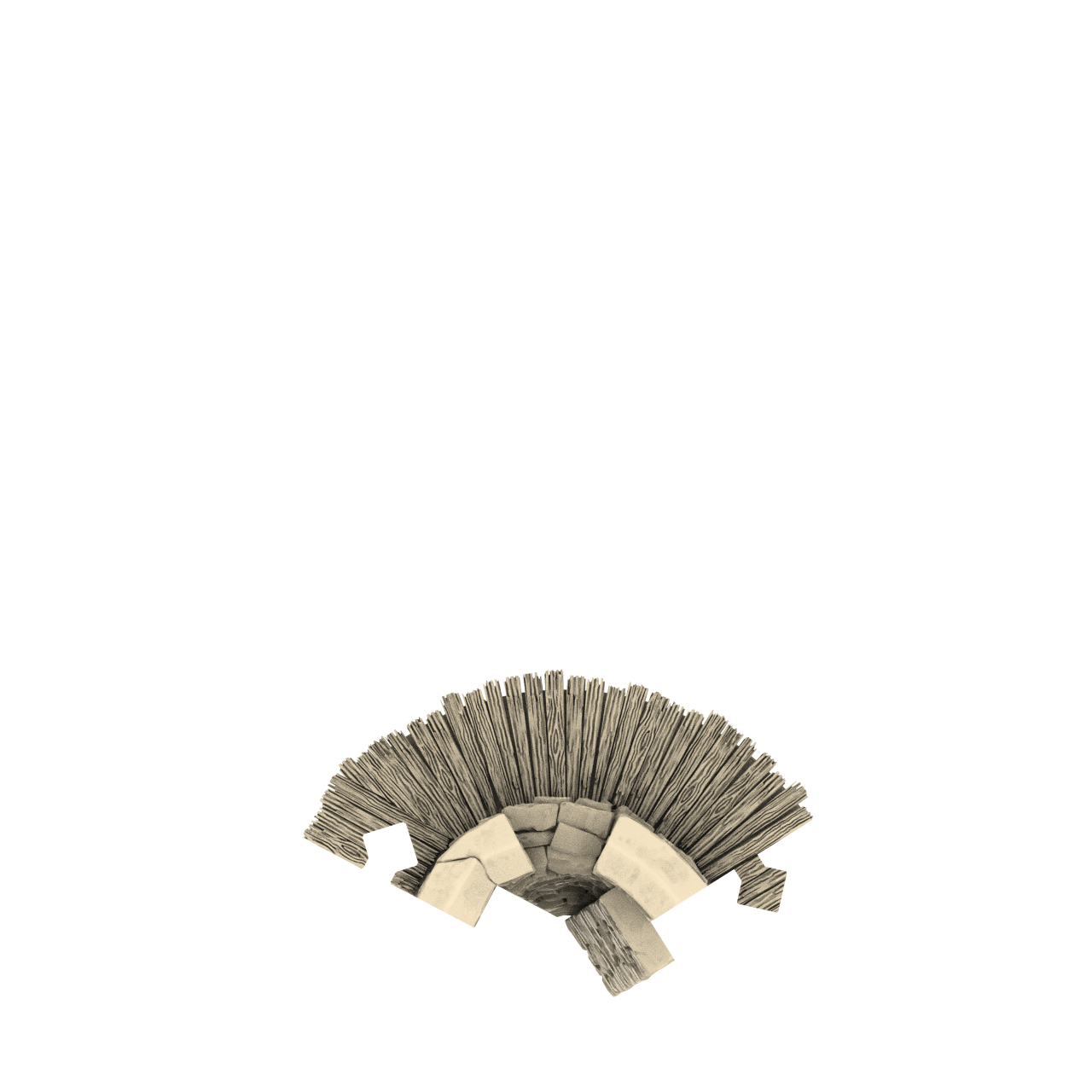 Castle wall graphic top down render