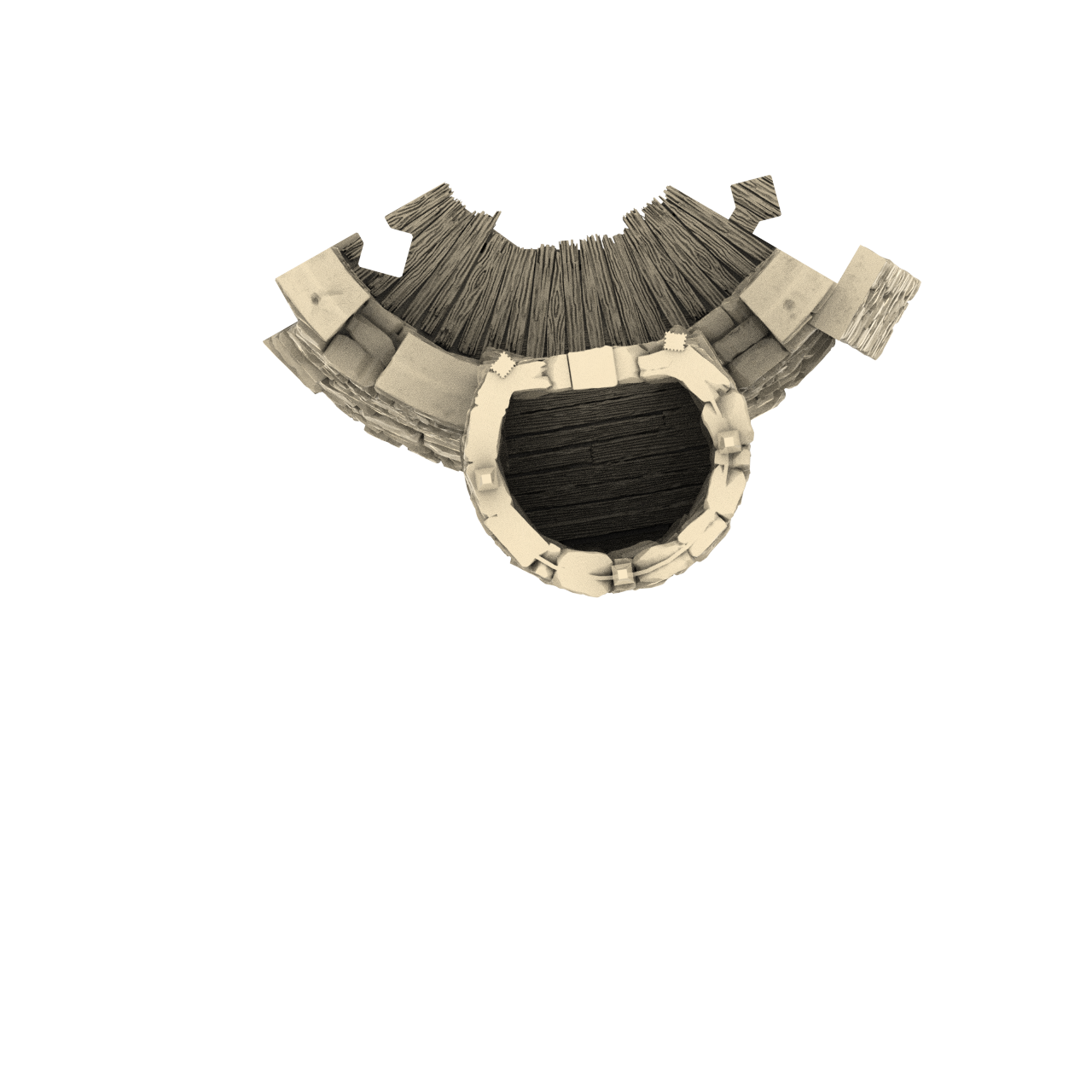 Wall turret graphic top down render