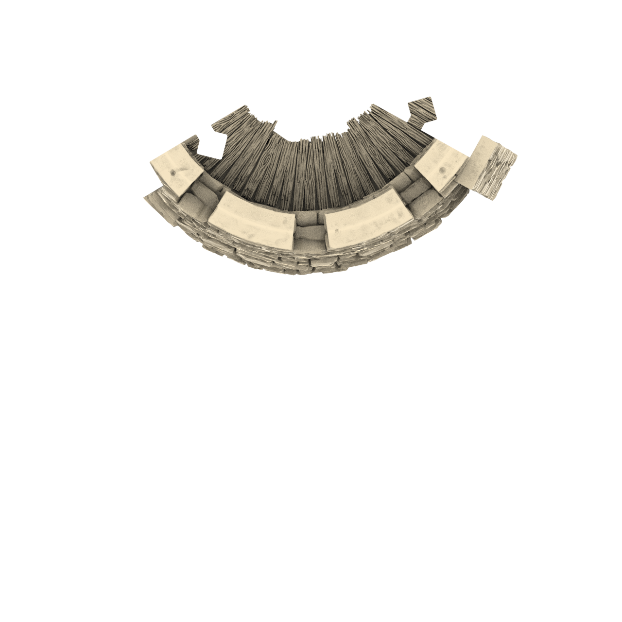 Castle wall graphic top down render