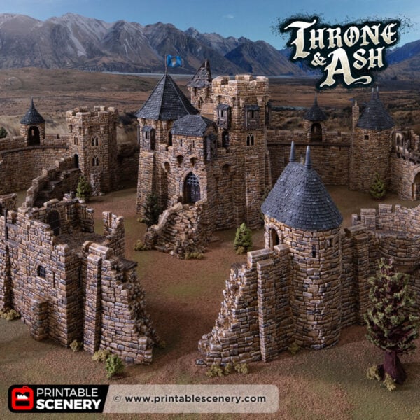 Photo of a 3D printed and painted Throne & Ash castle
