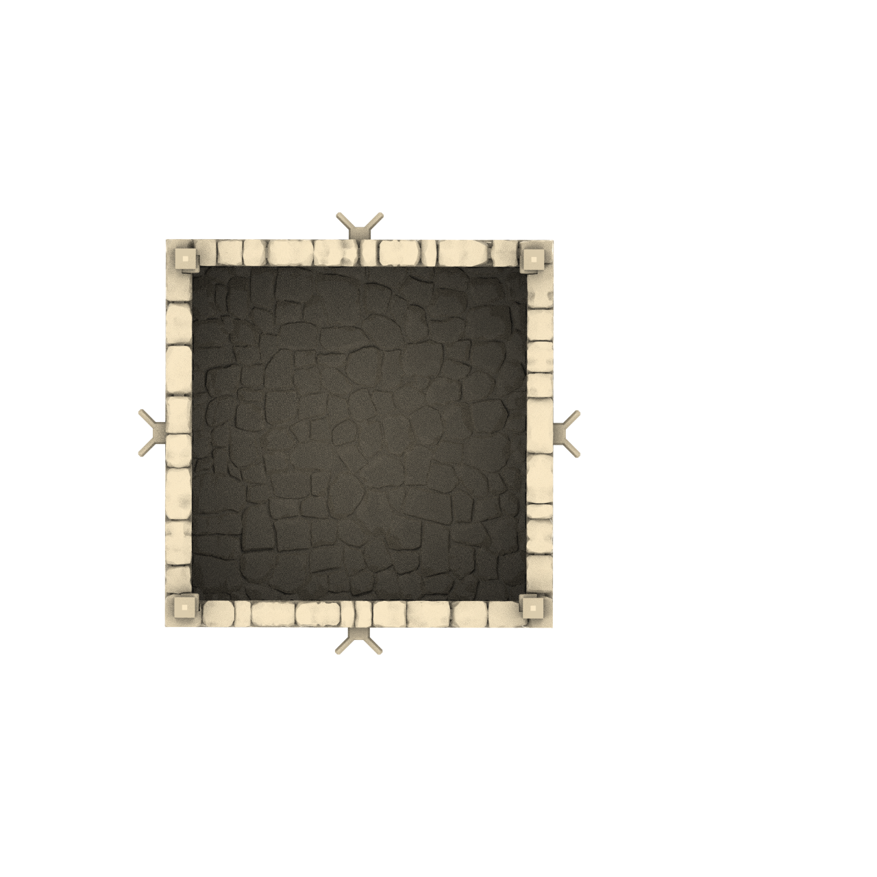 Square Bastion graphic top down render