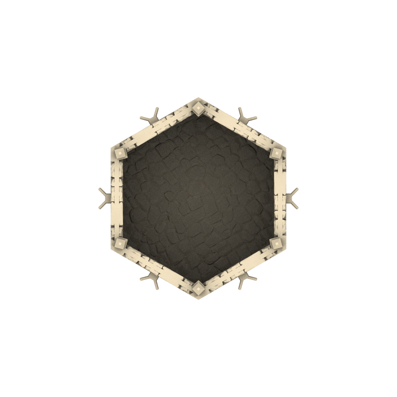 Keep tower graphic top down render
