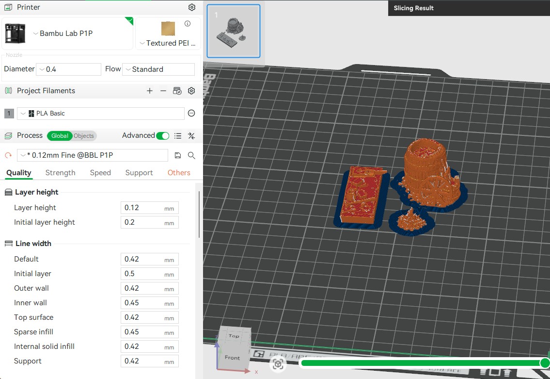 Castle Blacksmith model pieces with 3D printer settings