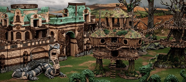 Lord of the rings inspired 3D printed and painted halflings and dragons models for RPGs and wargames