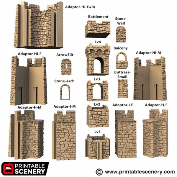 Small Square Bastion parts