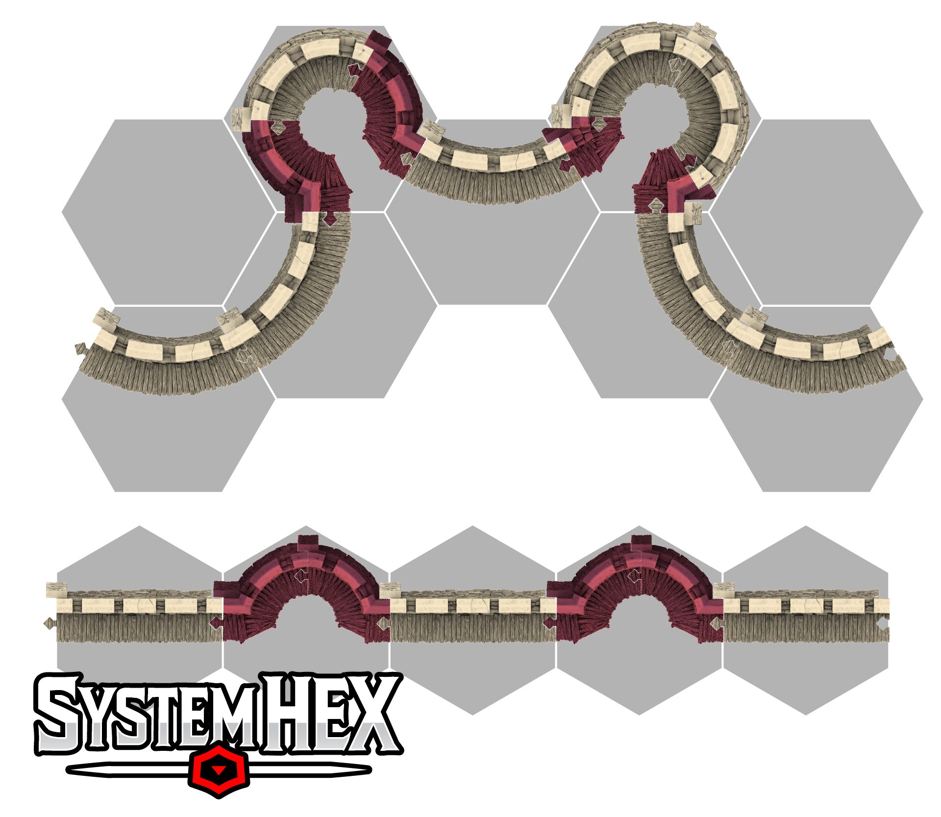 3D top down render of the horseshoe wall adaptors