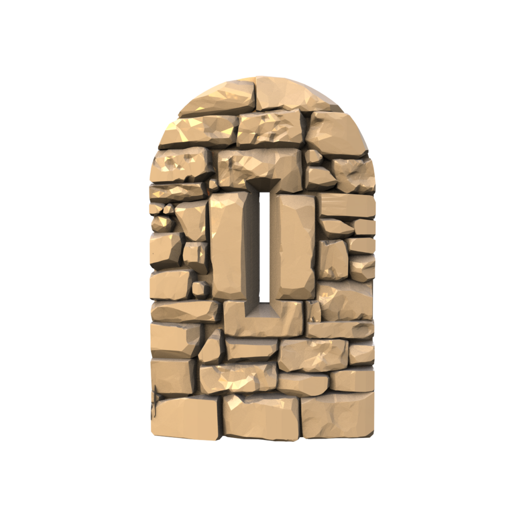 Graphic render of the Curved Arrowslit