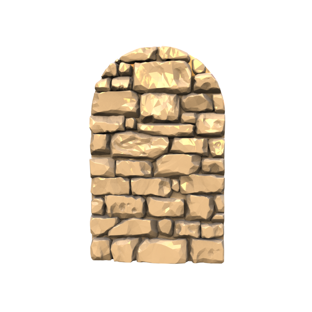 Graphic render of the stone wall plug
