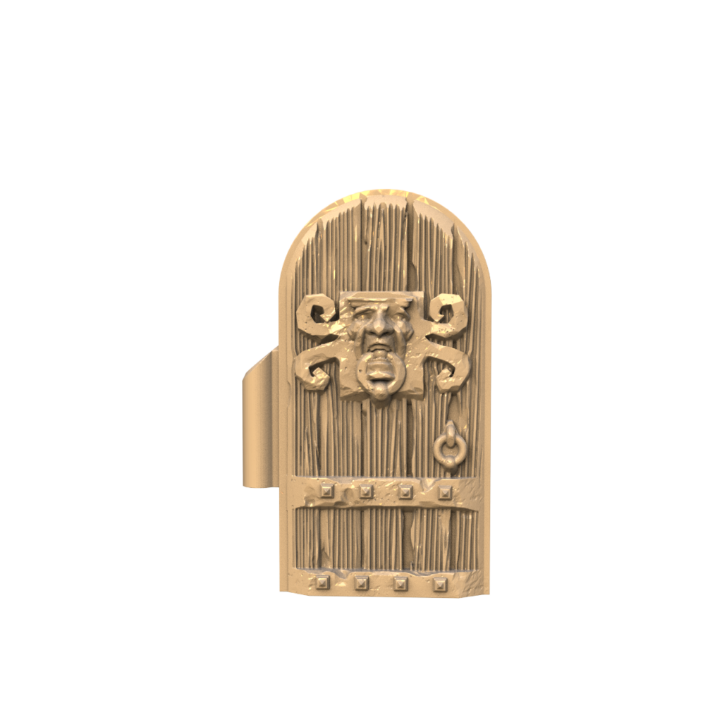 Graphic render of the kings keep door