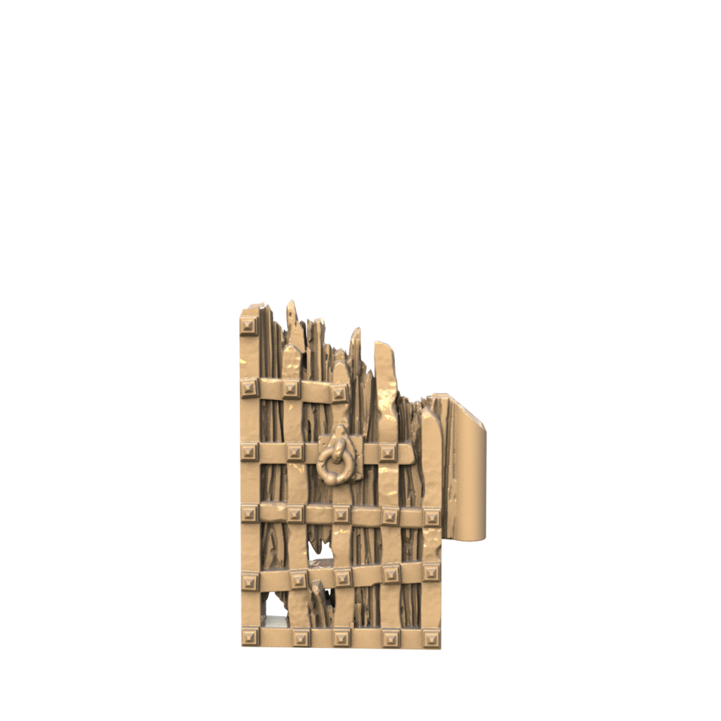 Graphic render of the Ruined Vault door