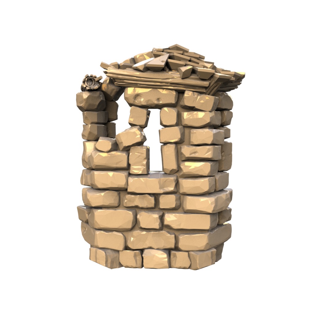 Graphic render of the ruined bay window