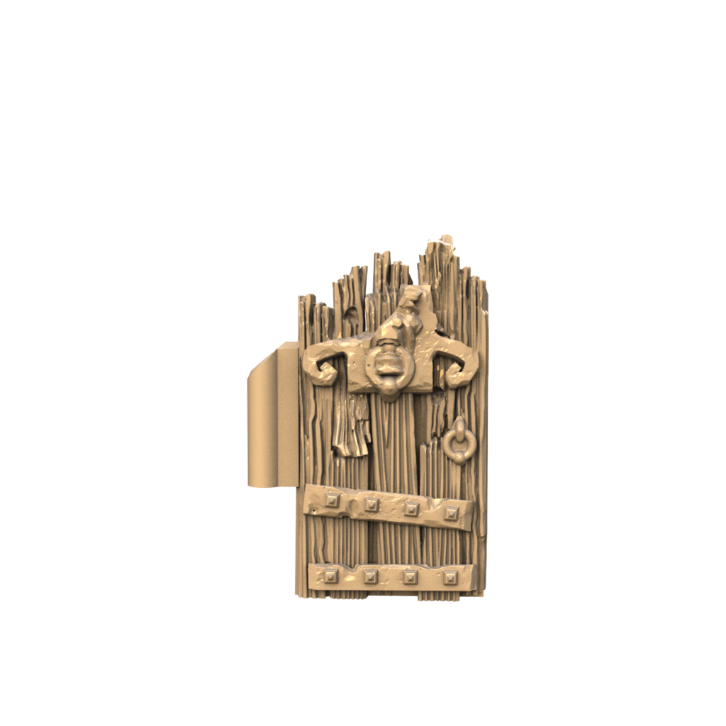 Graphic render of the ruined Kings Keep door