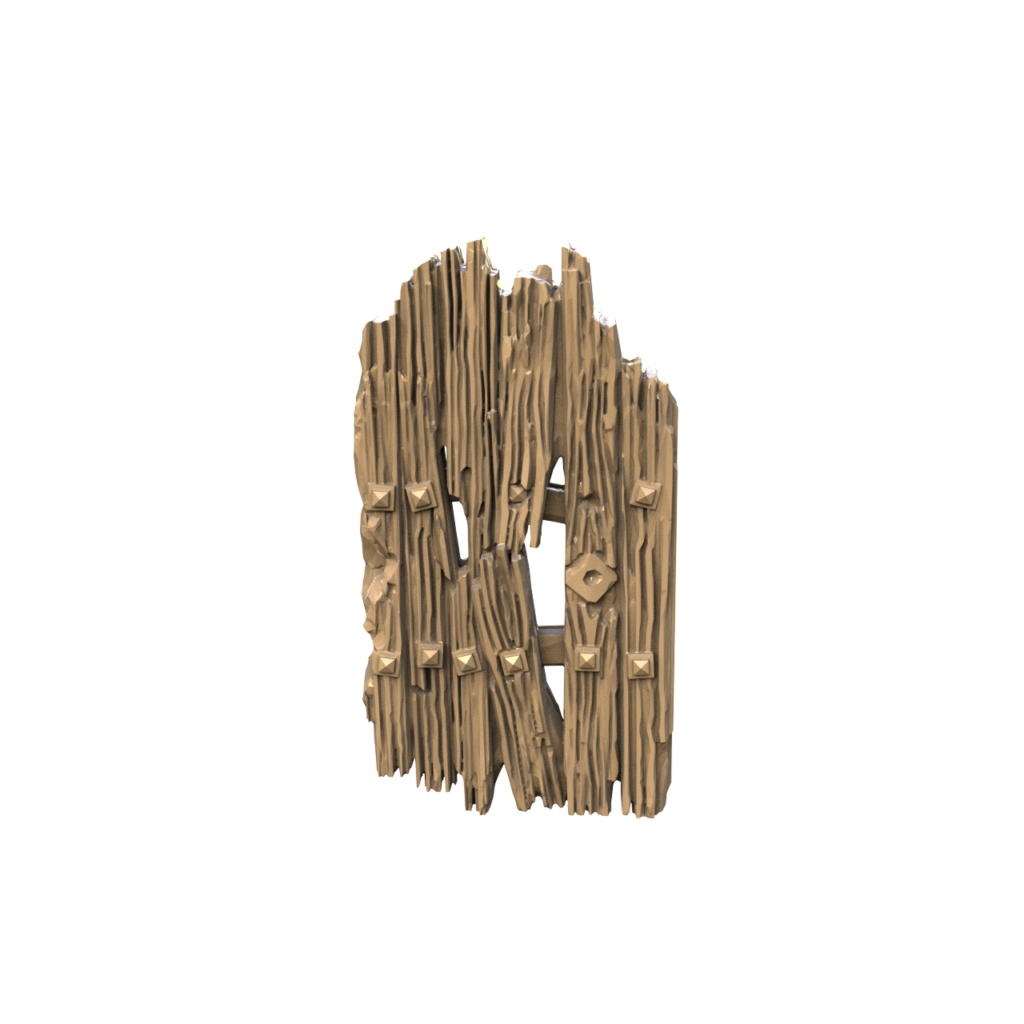 Graphic render of the ruined basic door