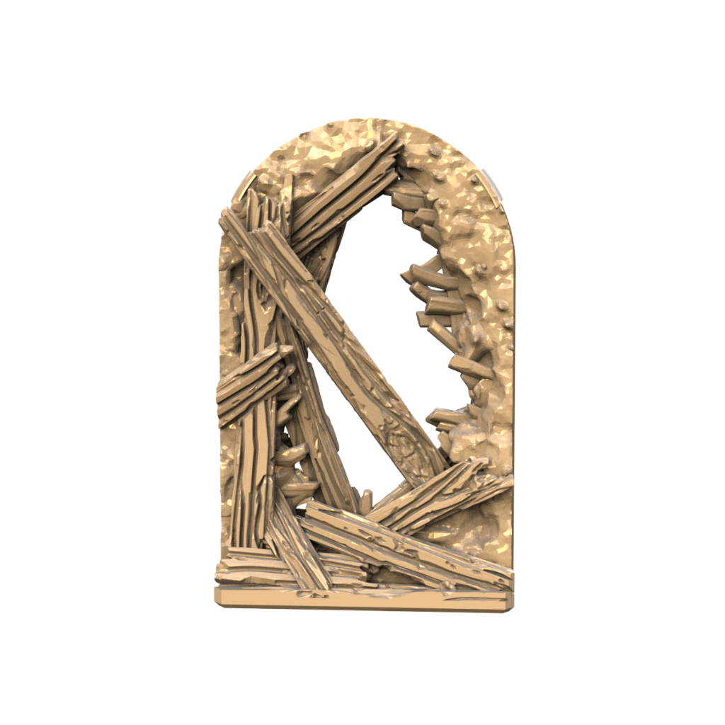 Graphic render of the ruined WD wall