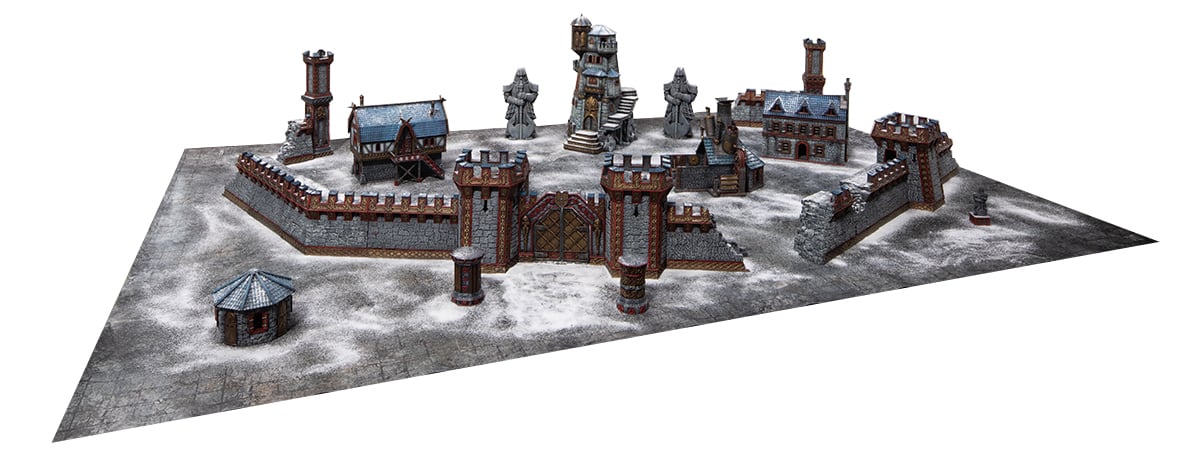 3d printed and painted dwarven fortress wargaming board