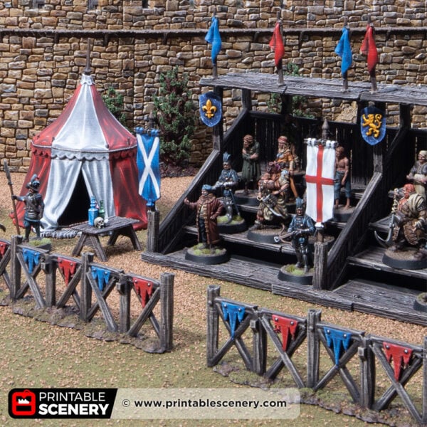 3D printed and painted jousting arena for dnd and wargaming