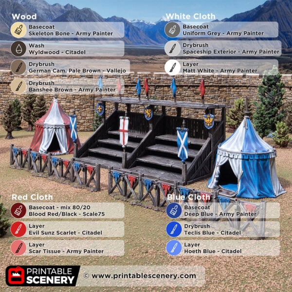 paint guide for a 3D printed jousting arena