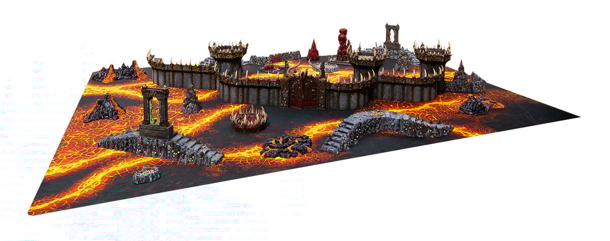 3d printed and painted pits of hell wargaming board