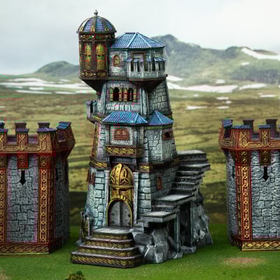 3D printed and painted Dwarf Terrain for dnd and wargaming