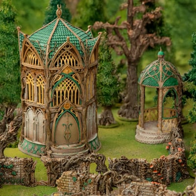 3D printed and painted Elf Terrain for dnd and wargaming