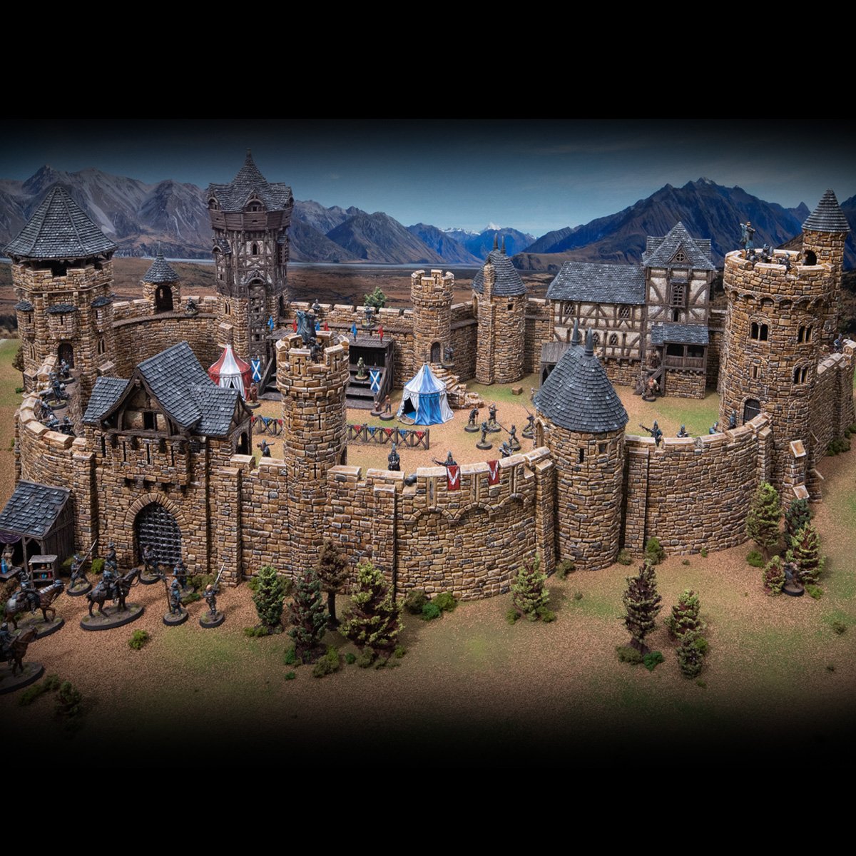 3d printed and painted Throne and ash castle for dnd and wargaming