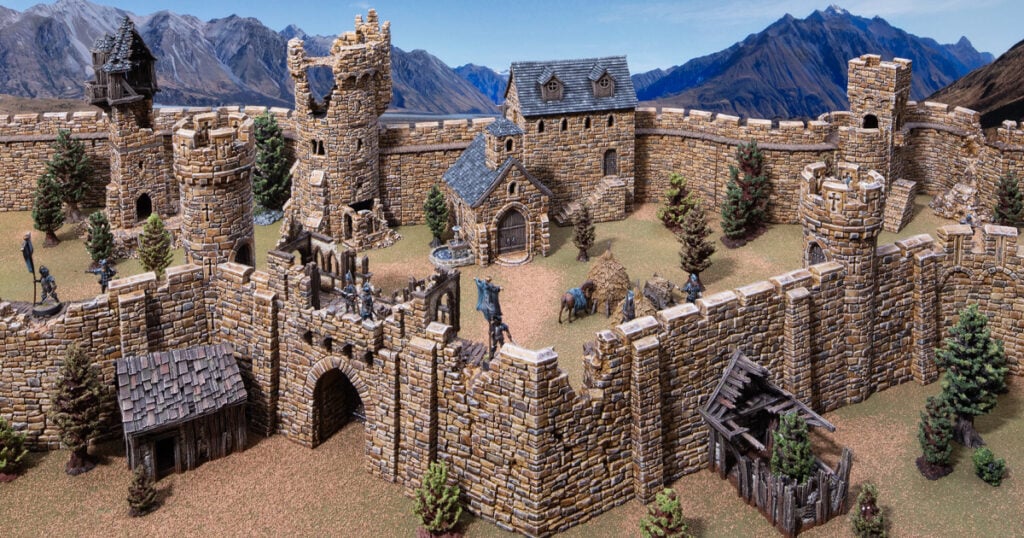 3d printed and painted throne & ash castle for dnd and wargaming