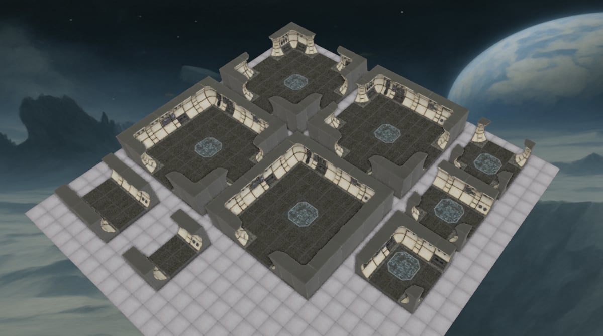 3D render of space hulk maps built in Terrain Tinker