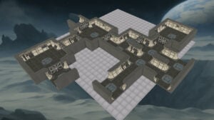 3D render of space hulk maps built in Terrain Tinker