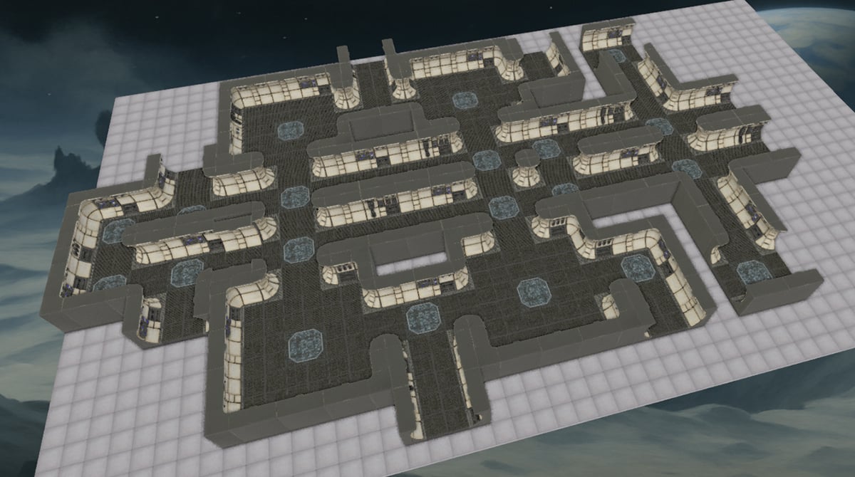 3D render of space hulk maps built in Terrain Tinker