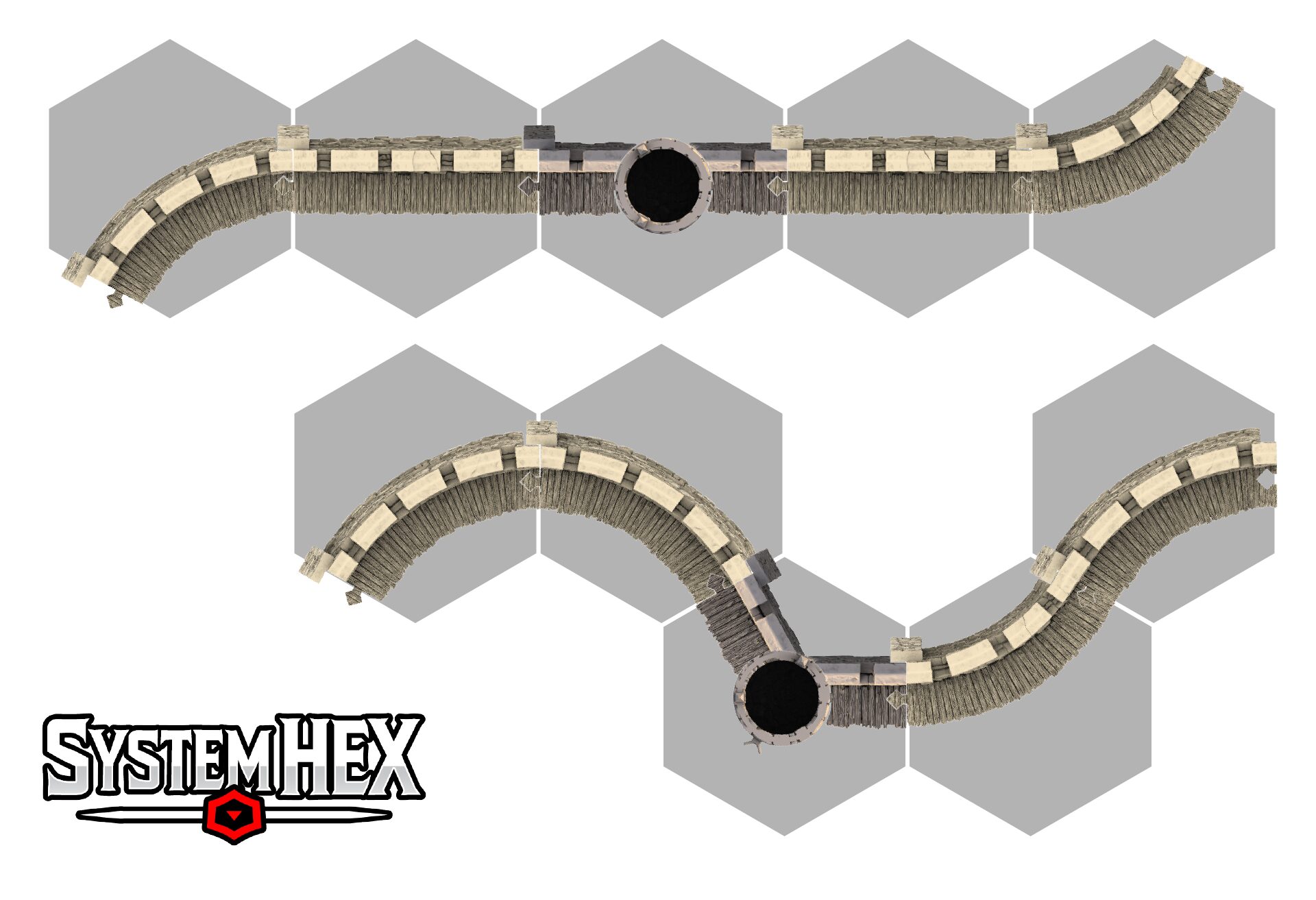 Graphic top down render of the small round tower