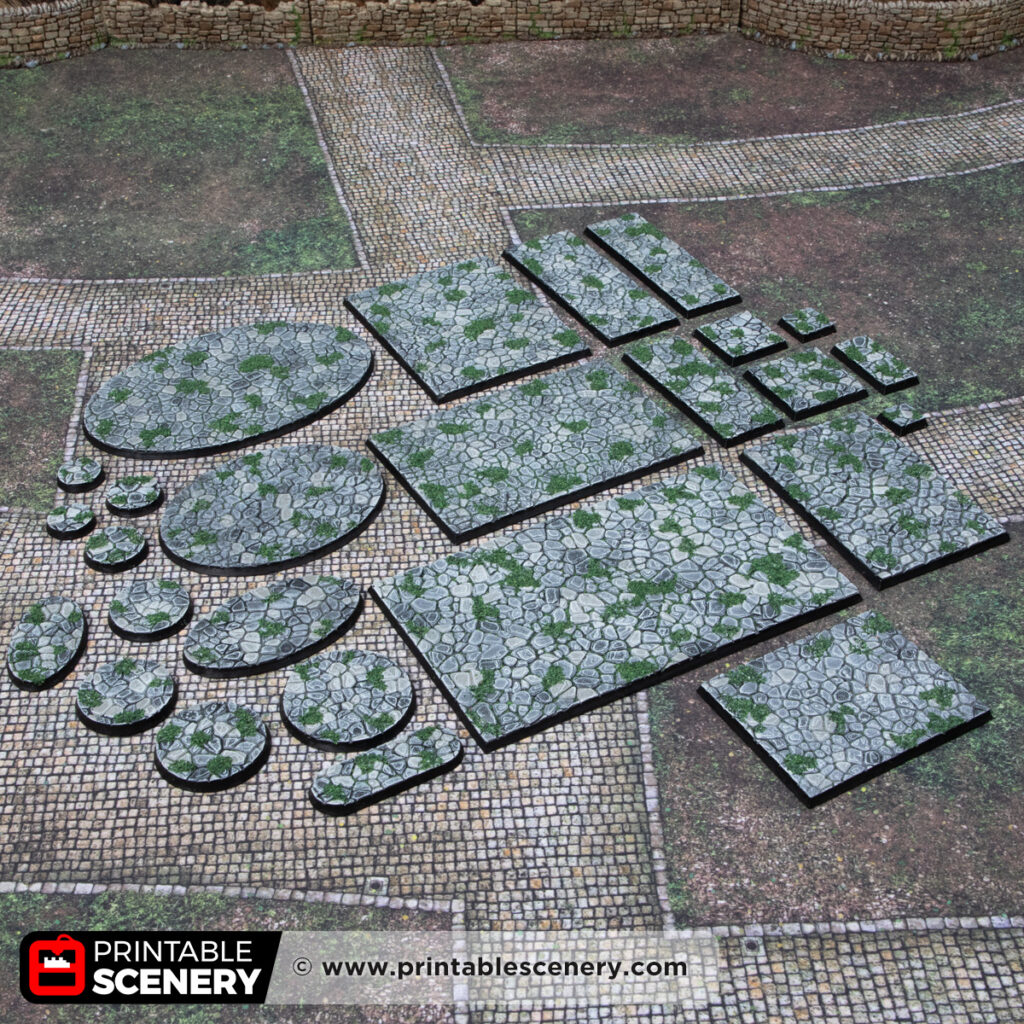 Stone Base Pattern Slate Bases - Printable Scenery