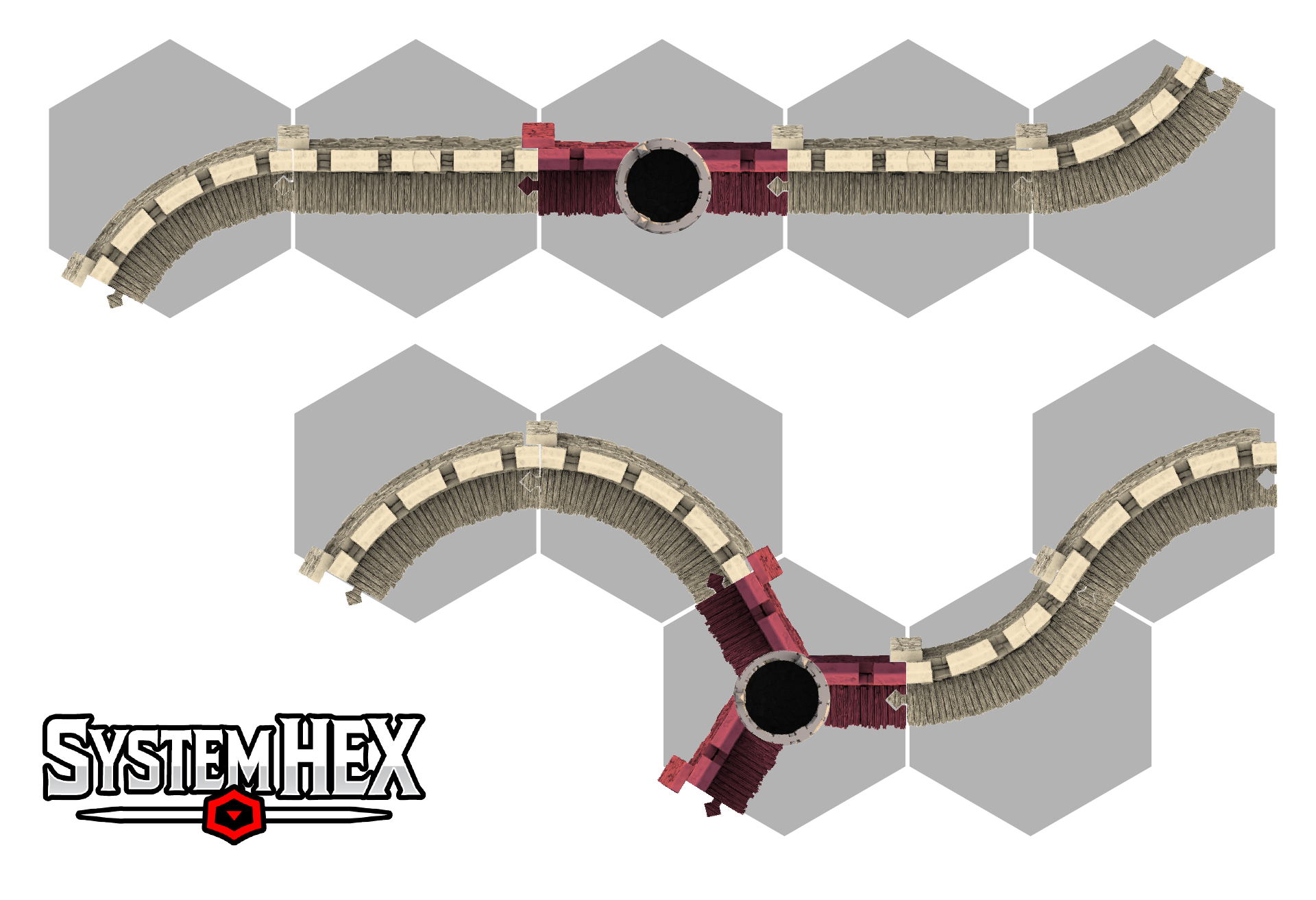 Top down graphic diagram of the Small Round Tower in SystemHEX