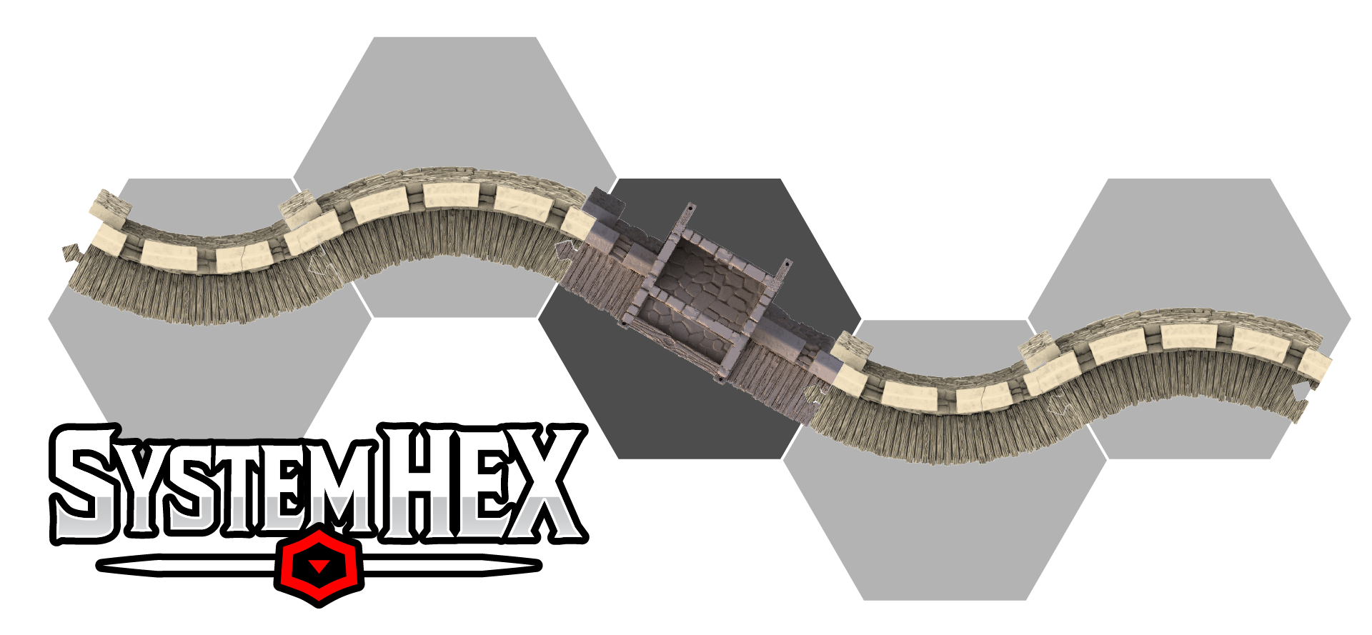 Top down graphic diagram of the Battlement hut in SystemHEX