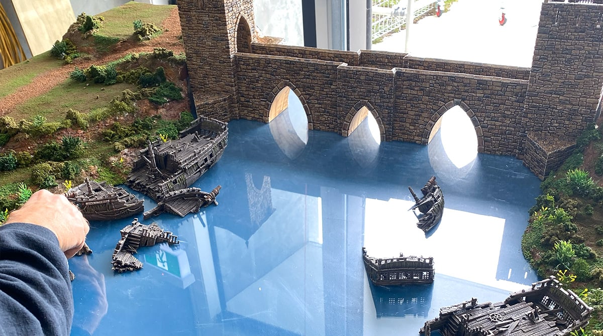 Placing the board on the PVC table