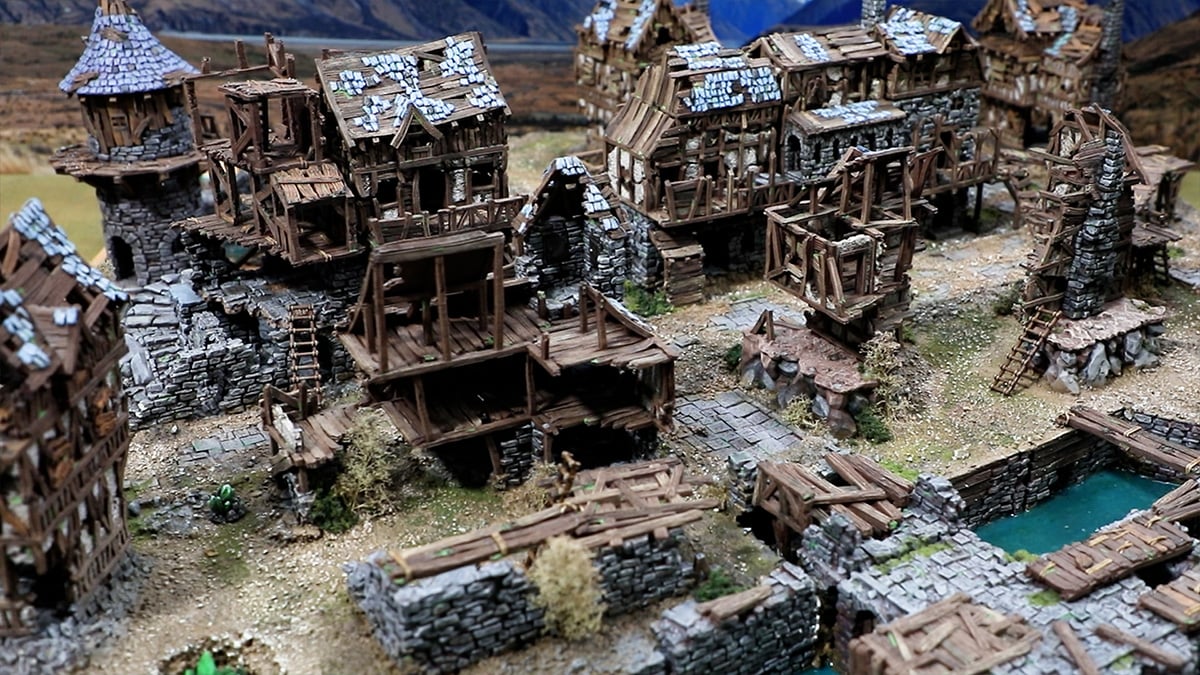 3D printed and painted Shadofey ruins for dnd and wargaming