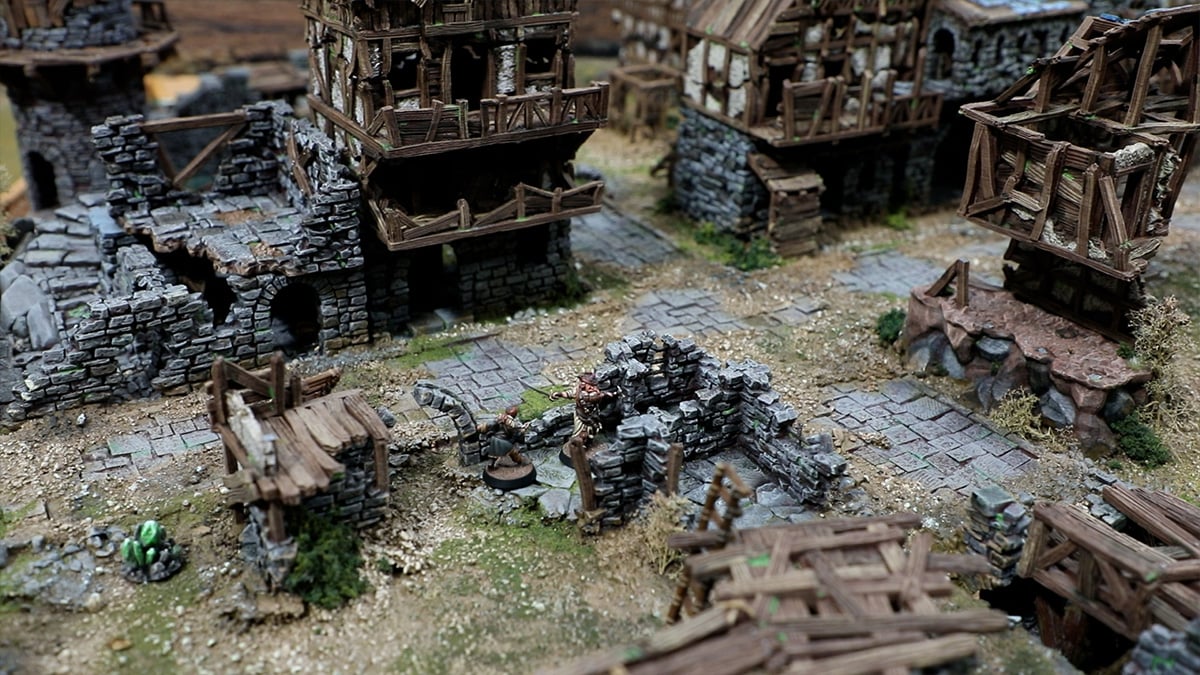 3D printed and painted Shadofey ruins for dnd and wargaming