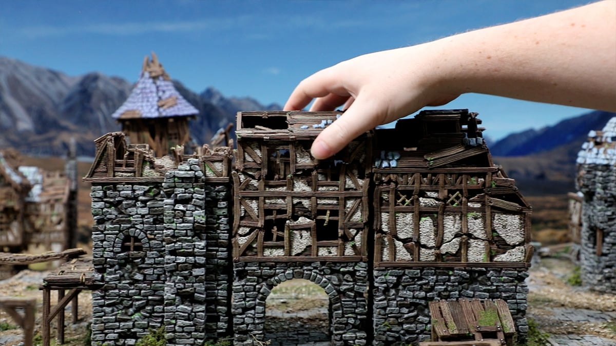 3D printed and painted Shadofey ruins for dnd and wargaming