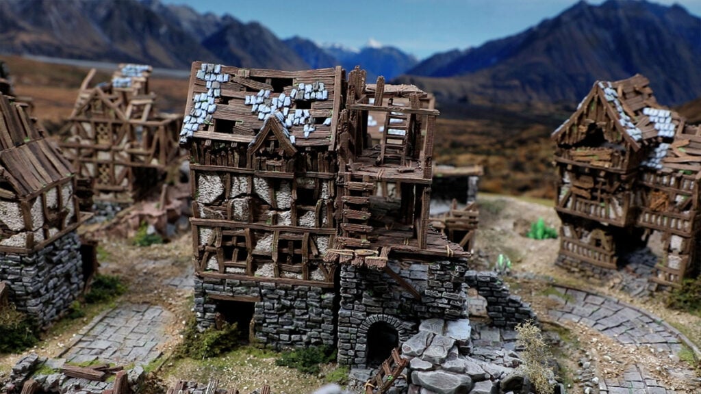 3D printed and painted Shadofey ruins for dnd and wargaming