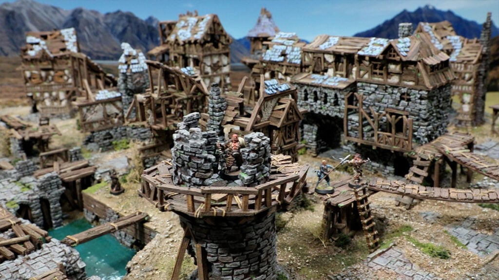 3D printed and painted Shadofey ruins for dnd and wargaming