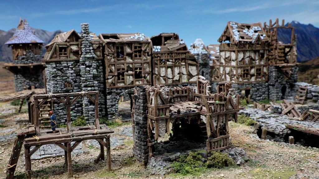 3D printed and painted Shadofey ruins for dnd and wargaming