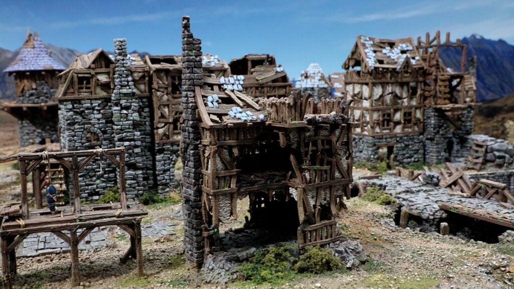 3D printed and painted Shadofey ruins for dnd and wargaming
