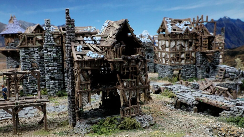3D printed and painted Shadofey ruins for dnd and wargaming